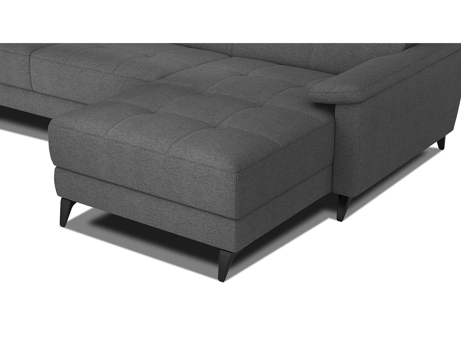 TAUNUS Ecksofa 4-Sitzer rechts mit verstellbare Kopfstützen, dunkelgrau