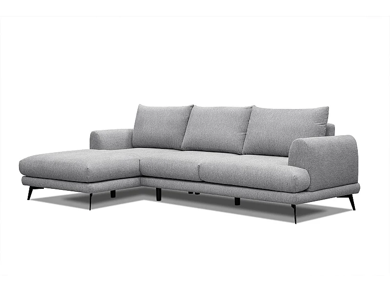 ADRIA Ecksofa 4-Sitzer links, silbergrau