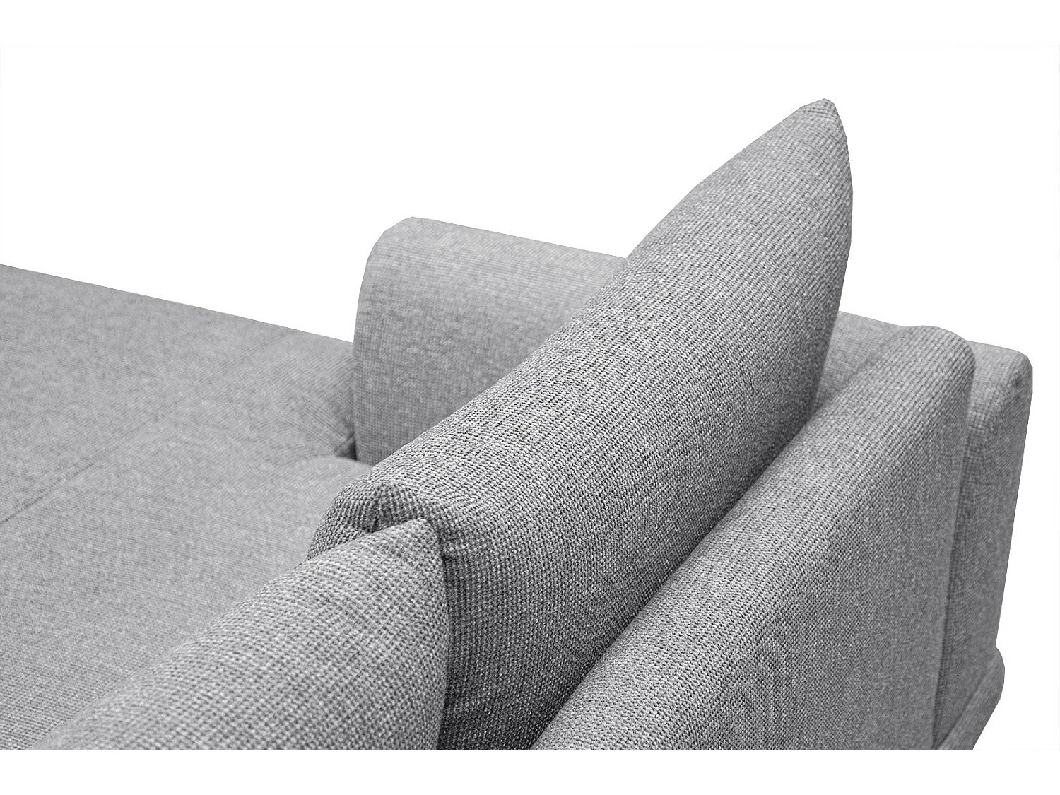 Canapé d'angle gauche 4 places tissu gris clair - ADRIA