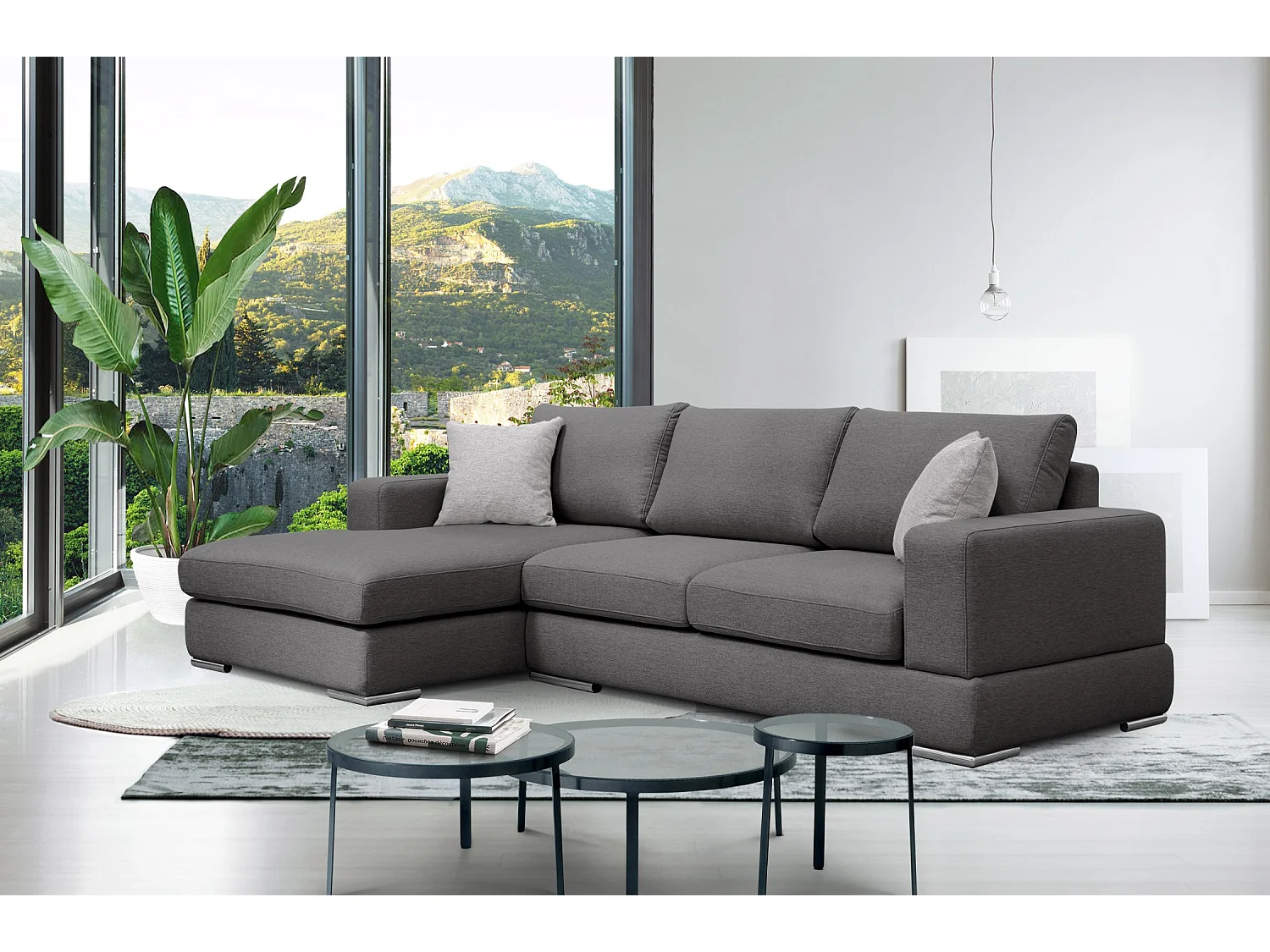 OTTO Ecksofa 4-Sitzer links, dunkelgrau