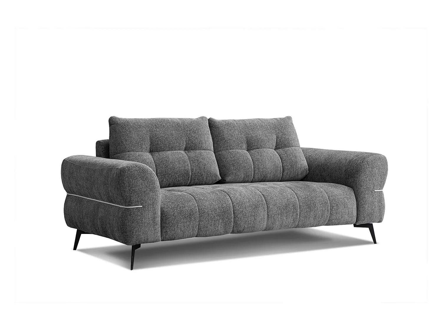 Canapé Salvini 3 places tissu  gris foncé