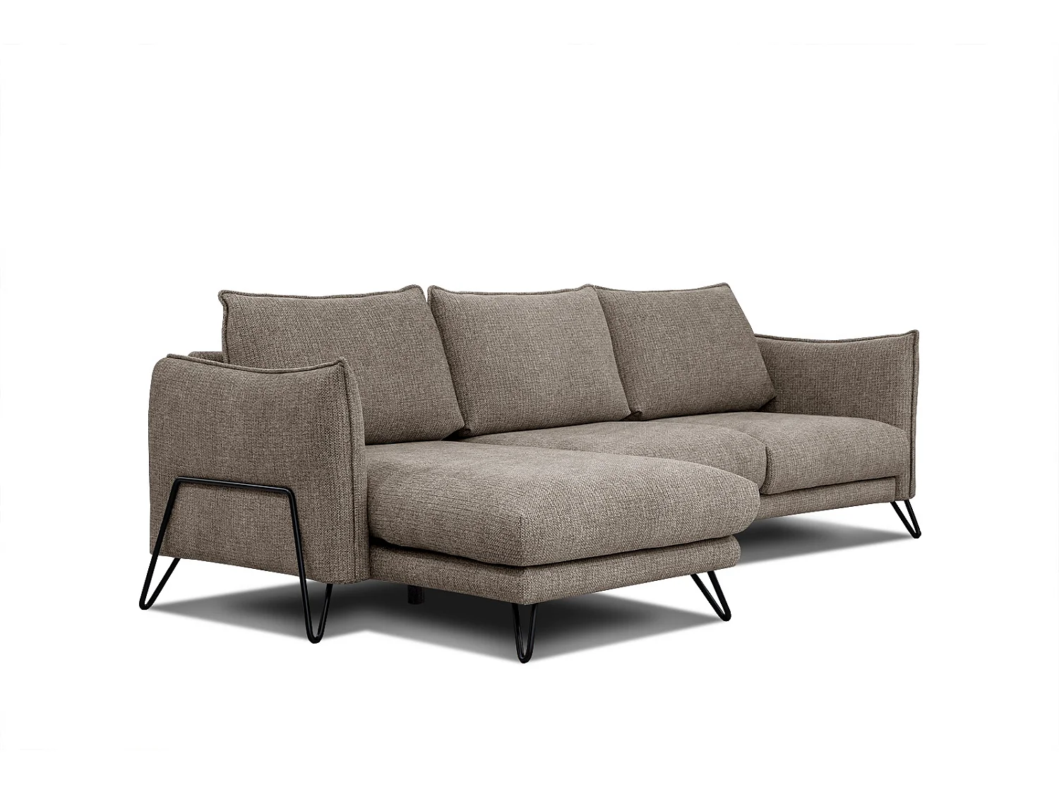 HOSTEN Ecksofa 4-Sitzer links, taupe