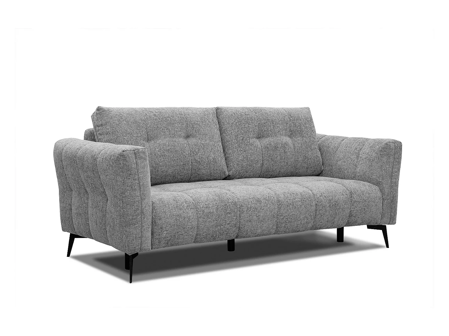 Canapé droit 3 places tissu gris - Kalmer