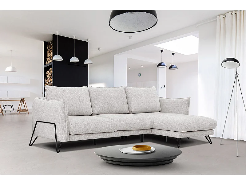 HOSTEN Ecksofa 4-Sitzer rechts, creme