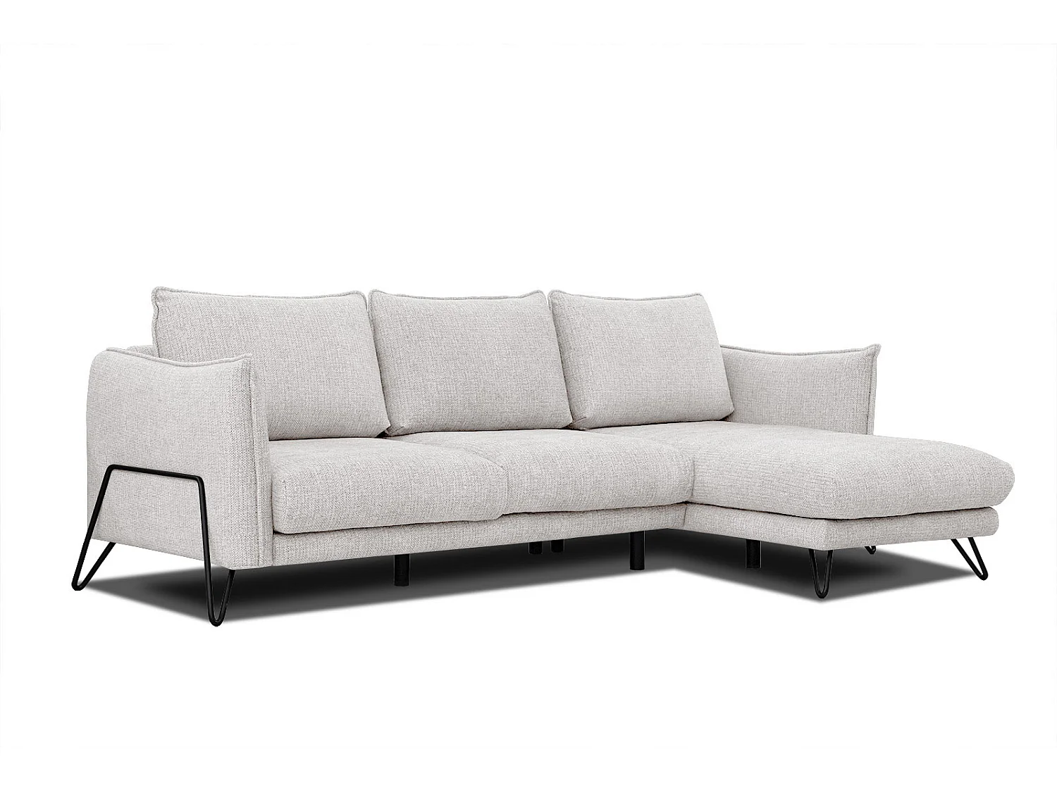 HOSTEN Ecksofa 4-Sitzer rechts, creme