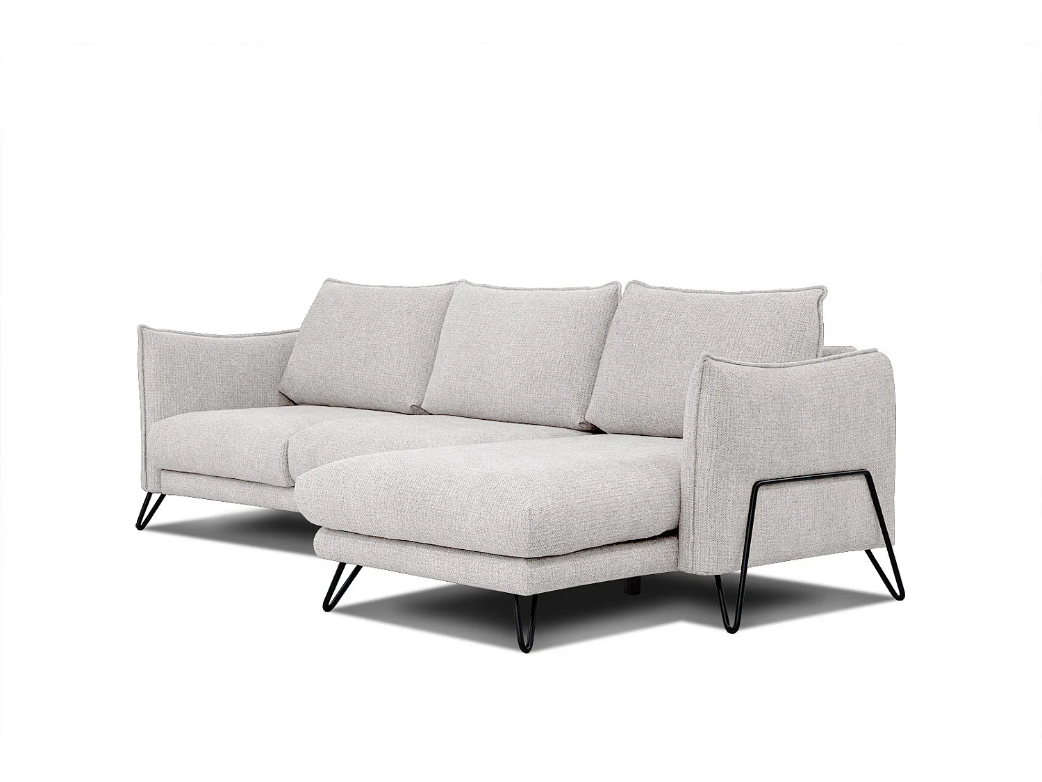 HOSTEN Ecksofa 4-Sitzer rechts, creme