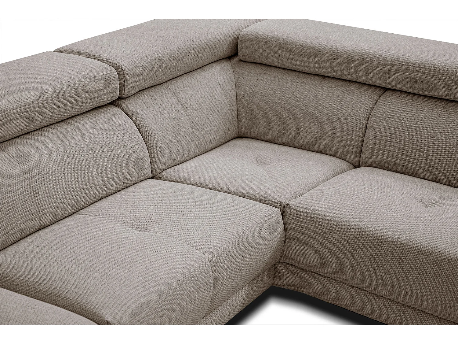 MORELLO Ecksofa 5-Sitzer rechts mit verstellbare Kopfstützen, taupe