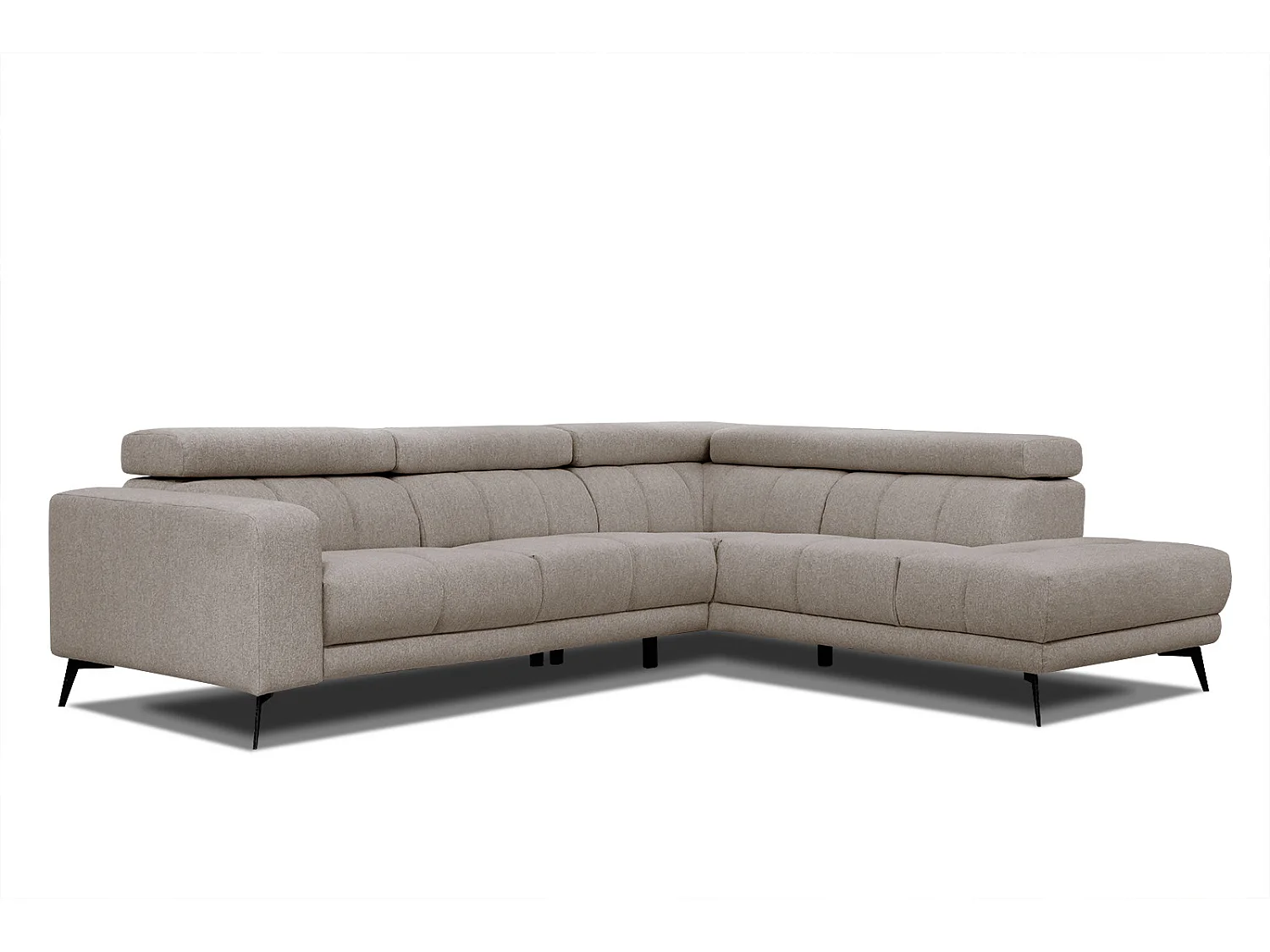 MORELLO Ecksofa 5-Sitzer rechts mit verstellbare Kopfstützen, taupe