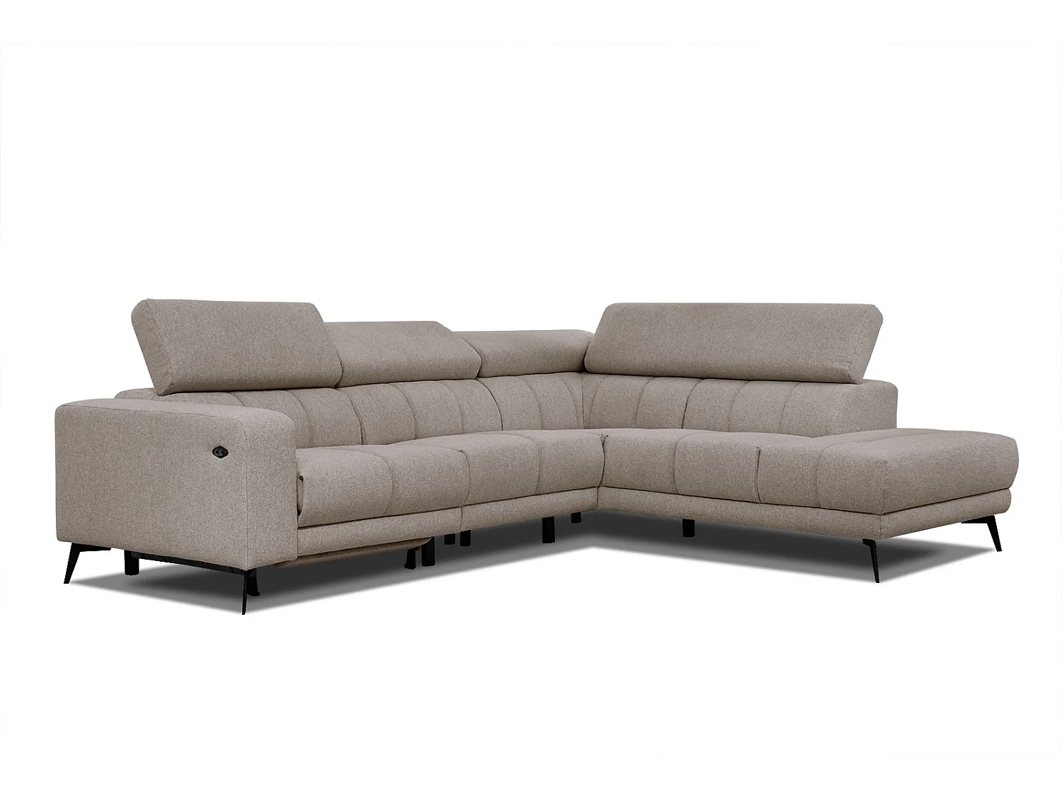 MORELLO Ecksofa 5-Sitzer rechts mit verstellbare Kopfstützen, taupe