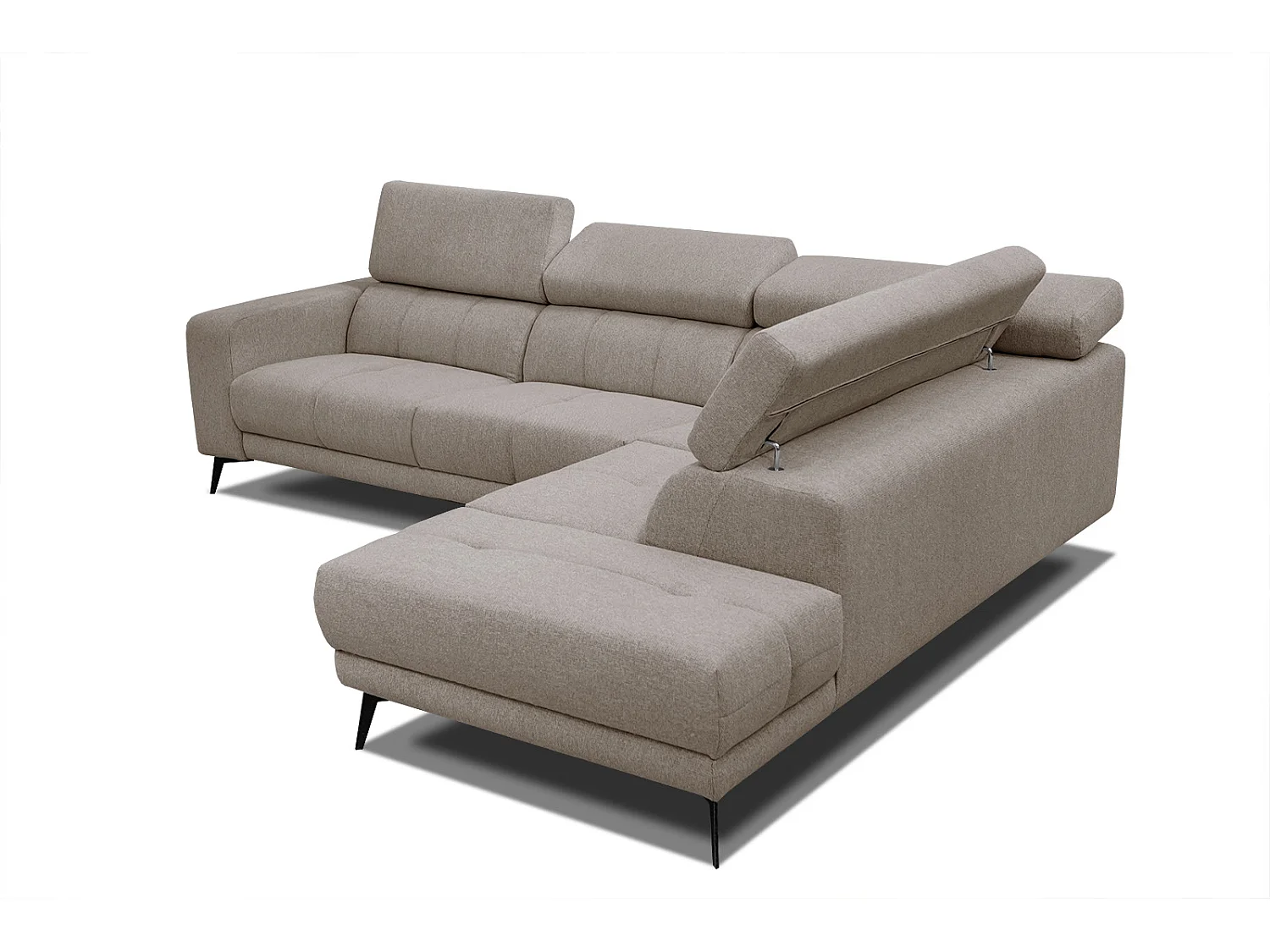 MORELLO Ecksofa 5-Sitzer rechts mit verstellbare Kopfstützen, taupe