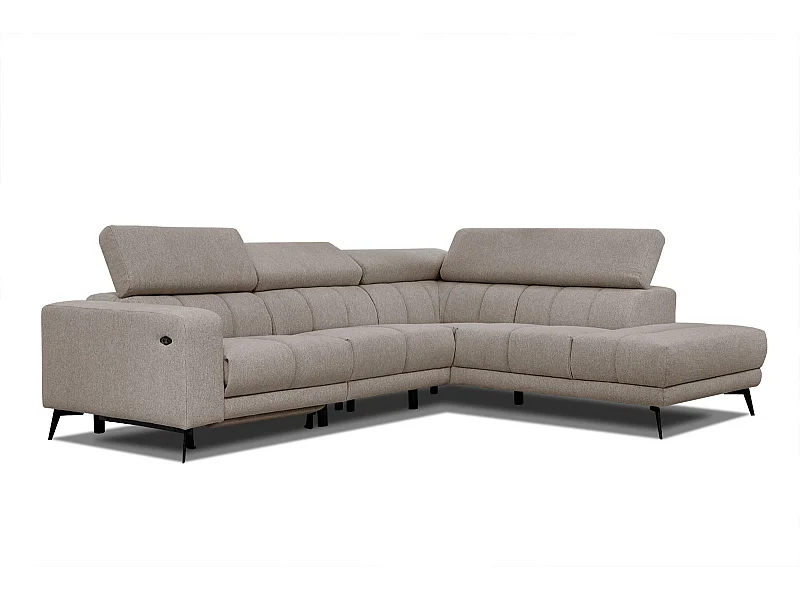 MORELLO Ecksofa 5-Sitzer rechts mit verstellbare Kopfstützen, taupe