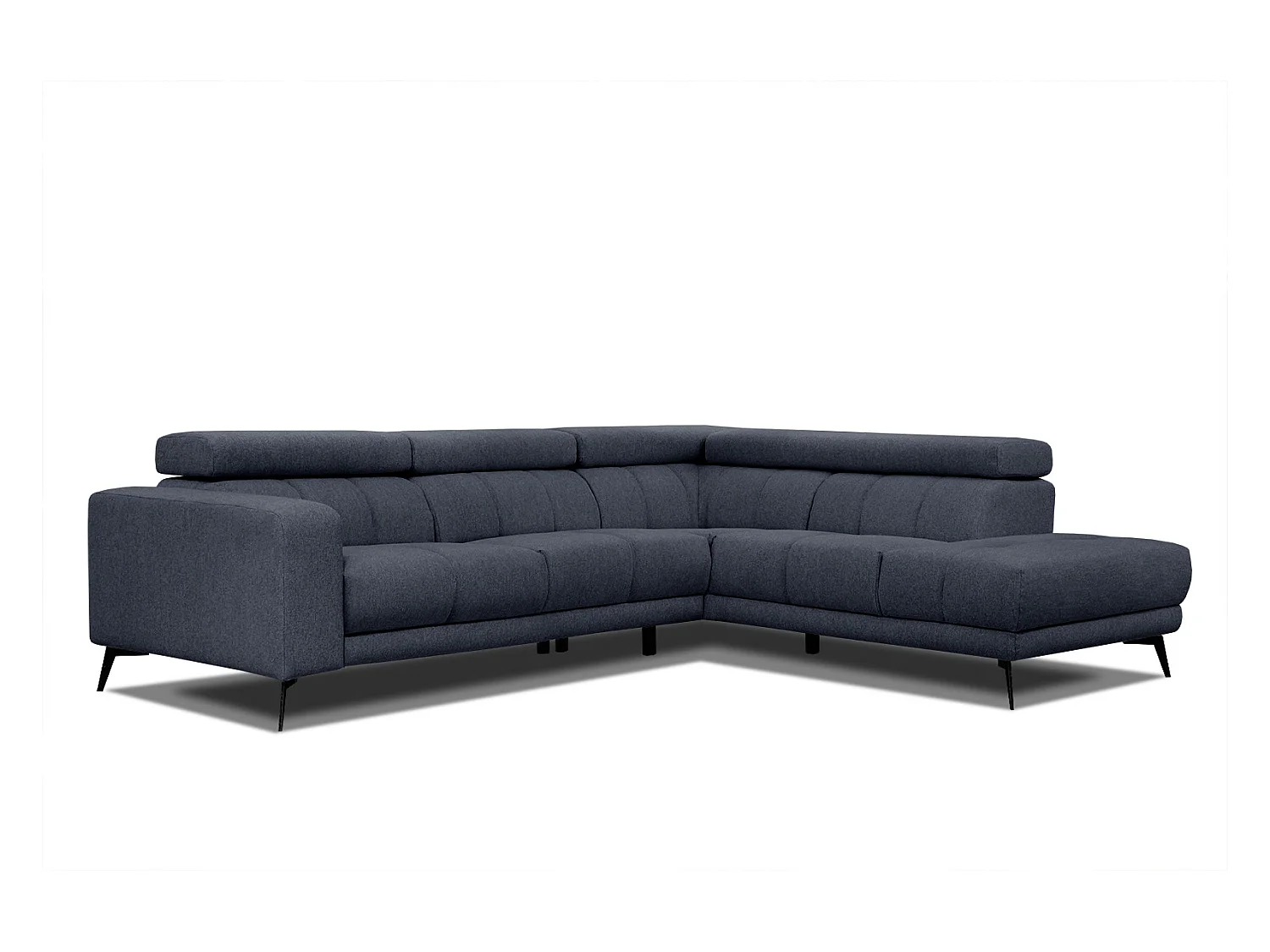 MORELLO Ecksofa 5-Sitzer rechts mit verstellbare Kopfstützen, marineblau