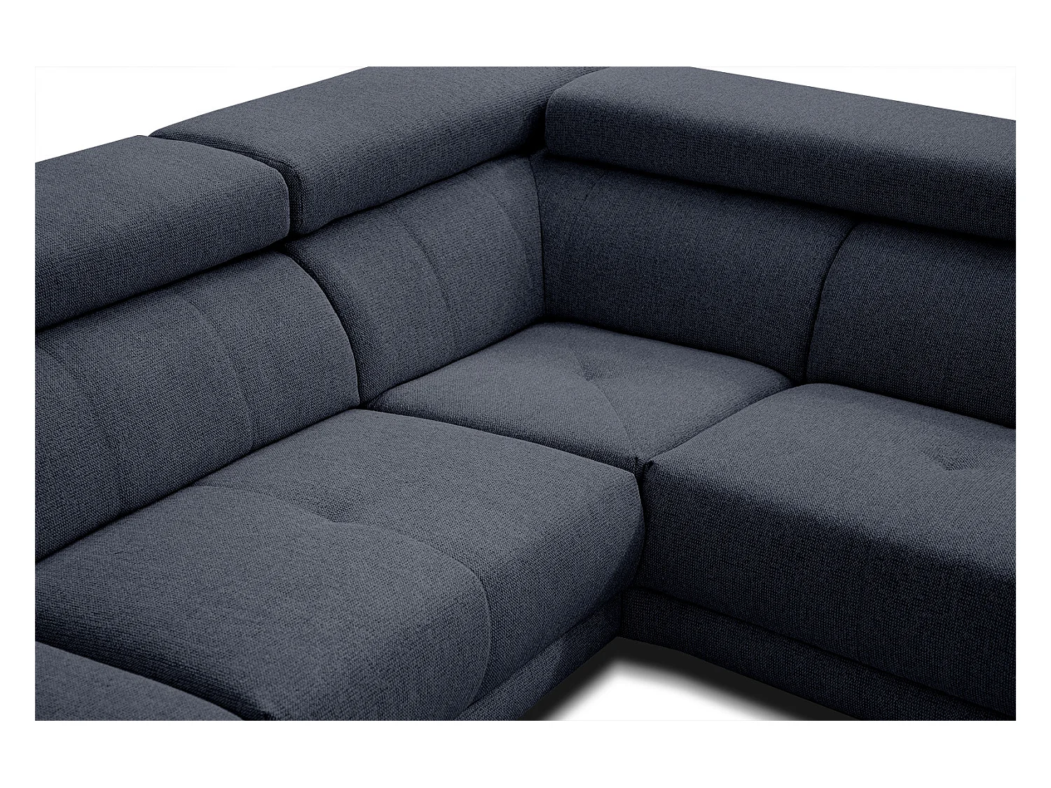 MORELLO Ecksofa 5-Sitzer rechts mit verstellbare Kopfstützen, marineblau