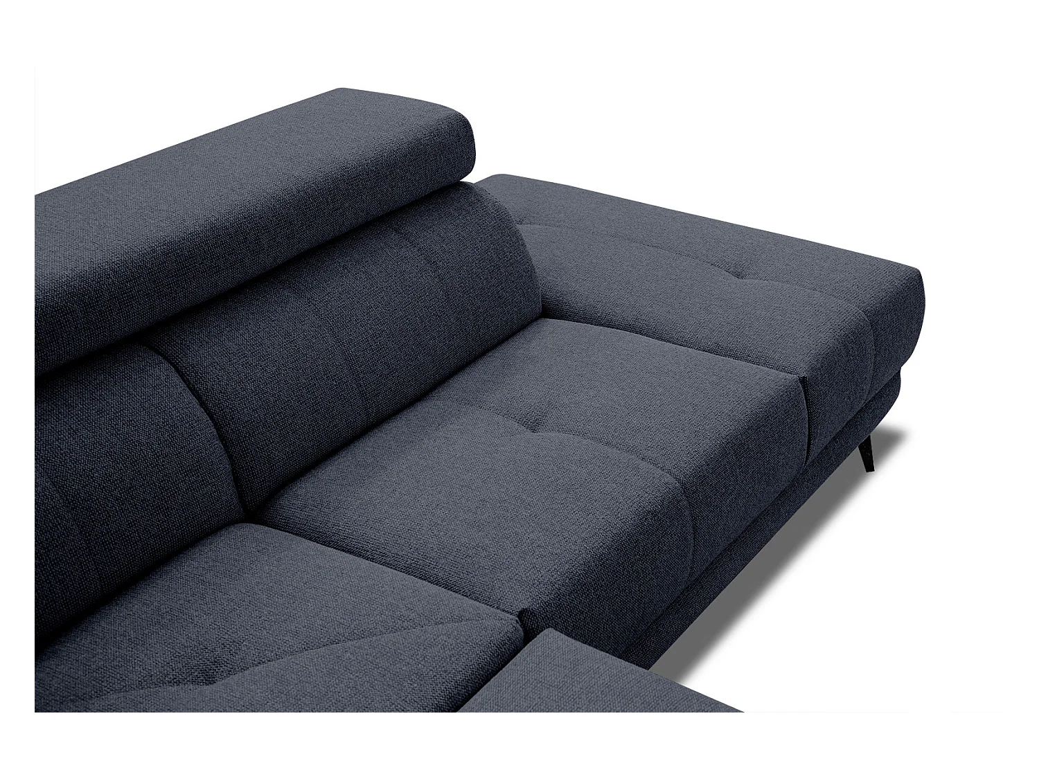 MORELLO Ecksofa 5-Sitzer rechts mit verstellbare Kopfstützen, marineblau