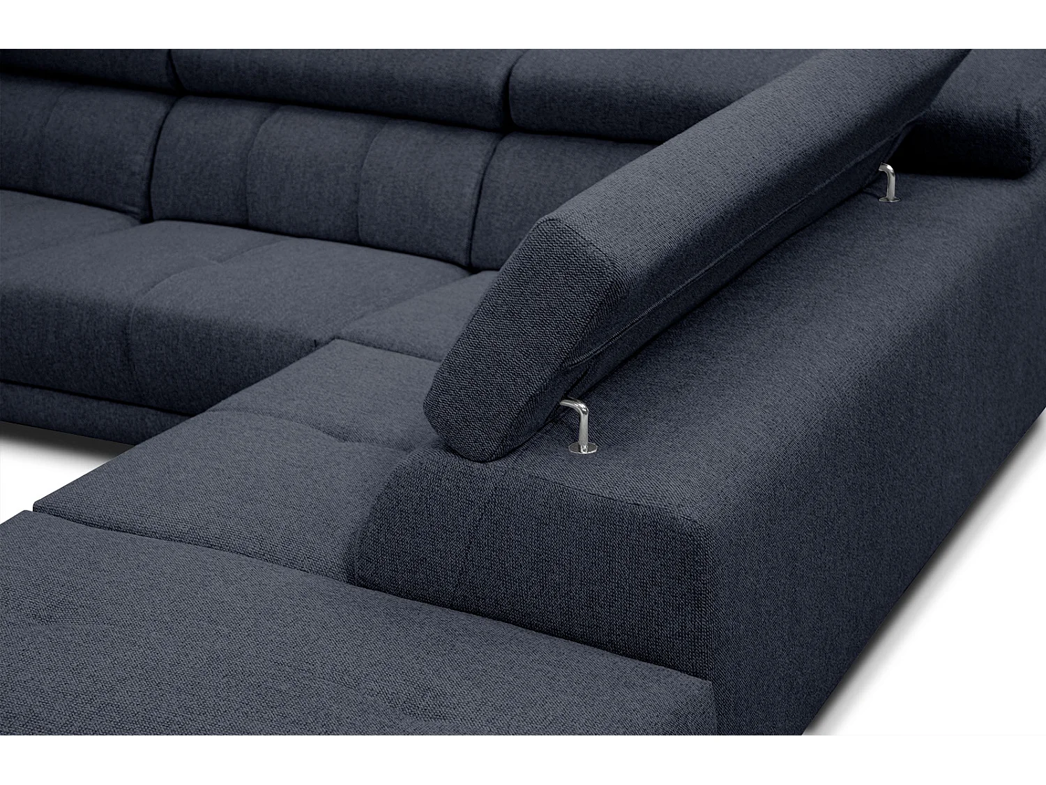 MORELLO Ecksofa 5-Sitzer rechts mit verstellbare Kopfstützen, marineblau