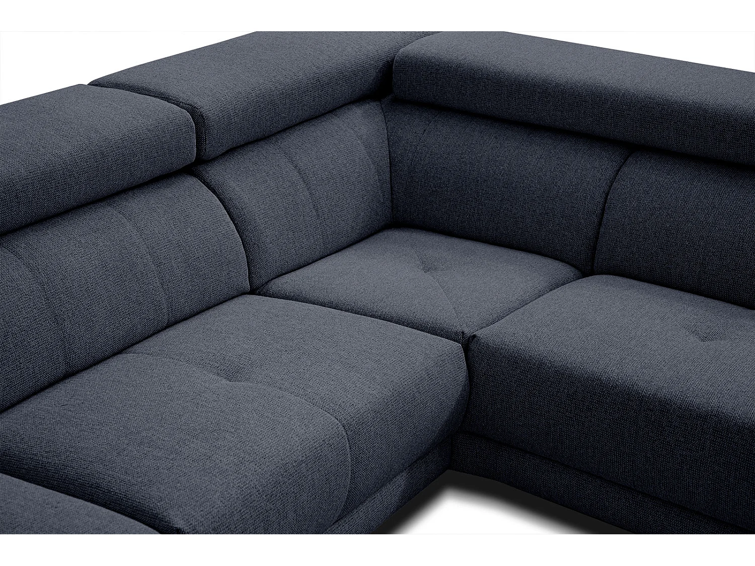 MORELLO Ecksofa 5-Sitzer rechts mit verstellbare Kopfstützen, marineblau