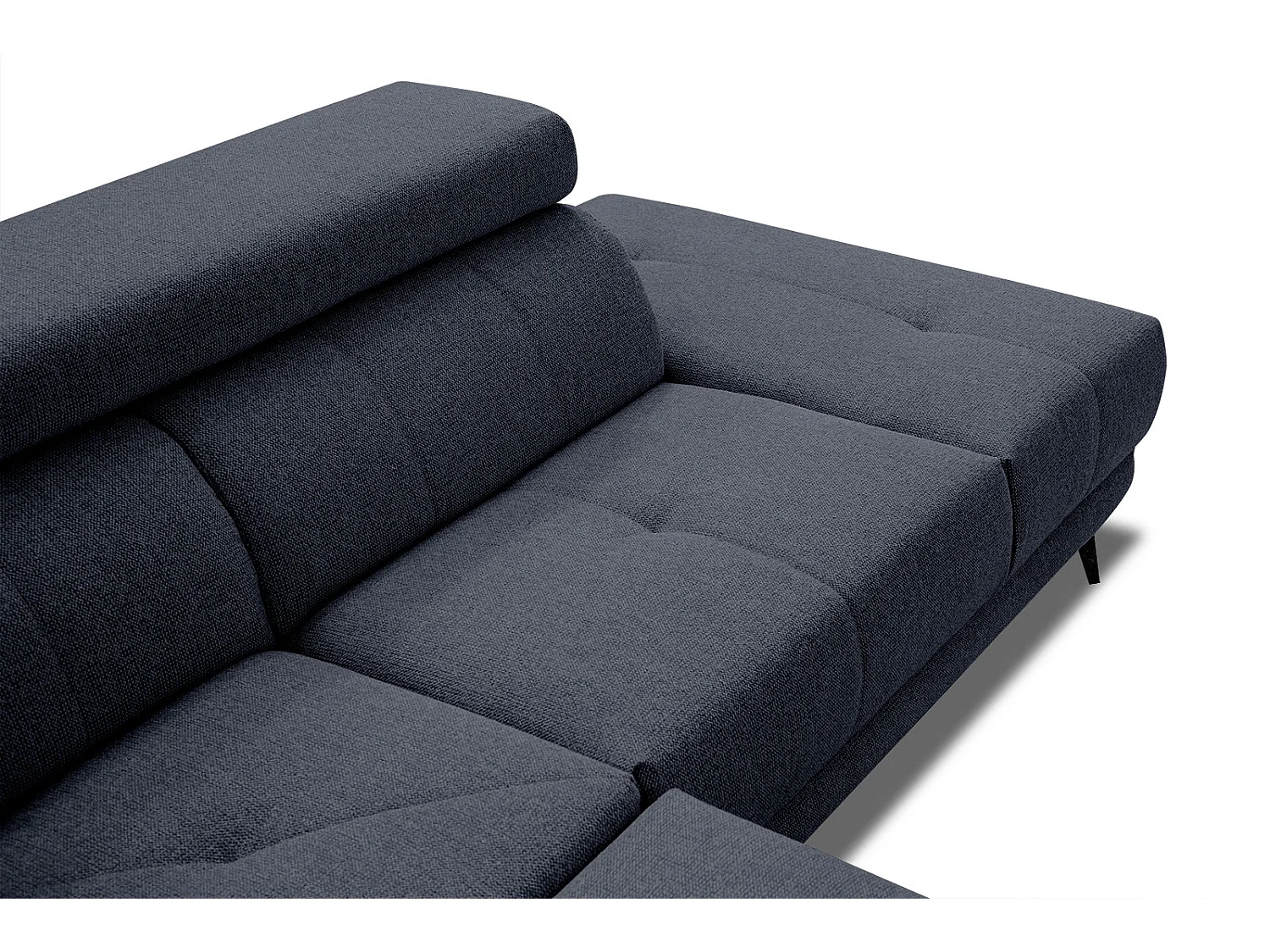 MORELLO Ecksofa 5-Sitzer rechts mit verstellbare Kopfstützen, marineblau