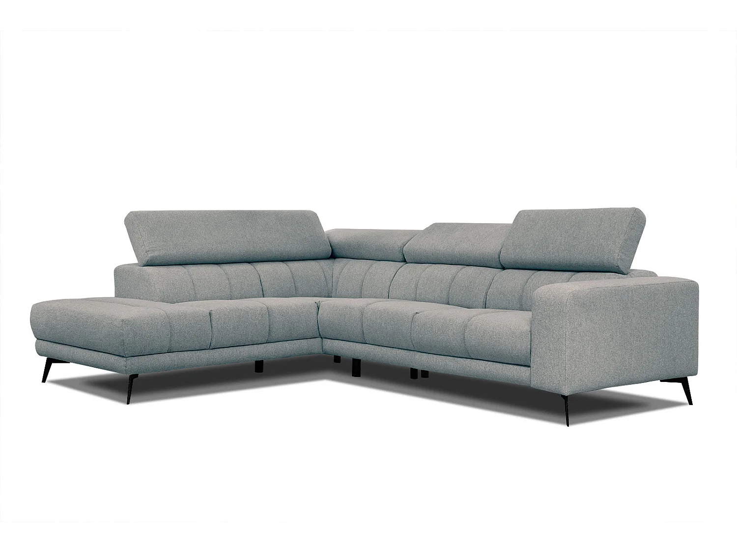 MORELLO Ecksofa 5-Sitzer links mit verstellbare Kopfstützen, mint