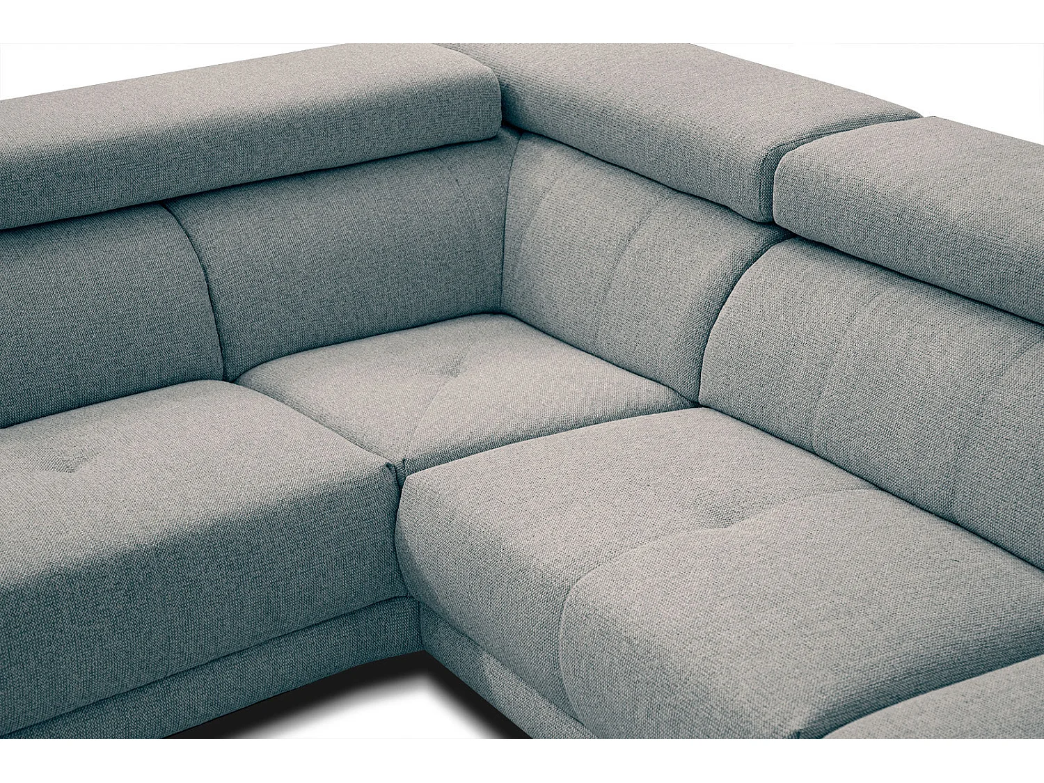 MORELLO Ecksofa 5-Sitzer links mit verstellbare Kopfstützen, mint