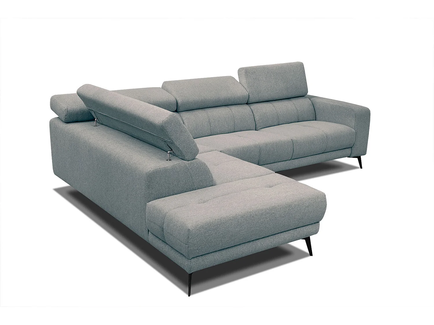 MORELLO Ecksofa 5-Sitzer links mit verstellbare Kopfstützen, mint