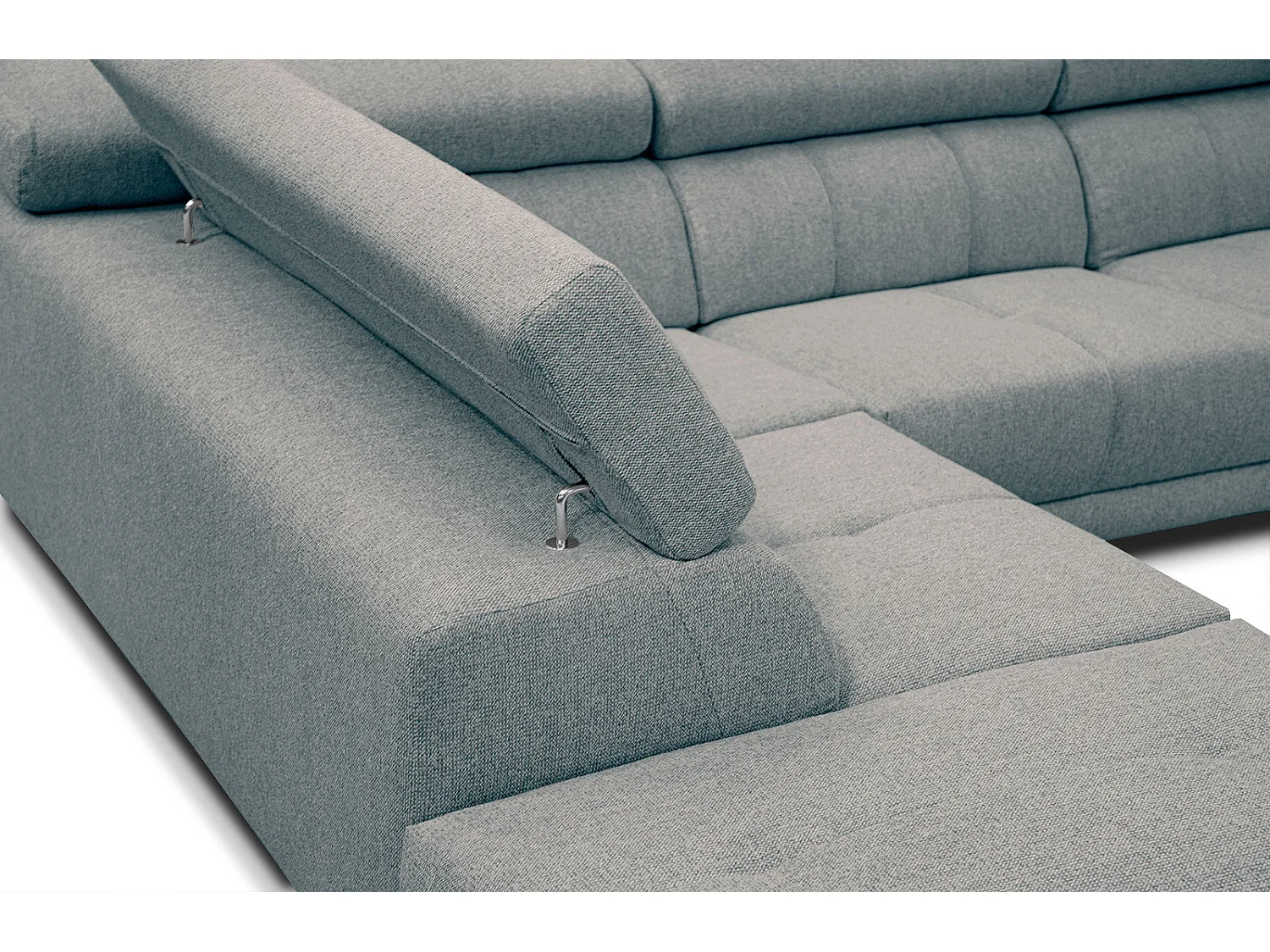 MORELLO Ecksofa 5-Sitzer links mit verstellbare Kopfstützen, mint