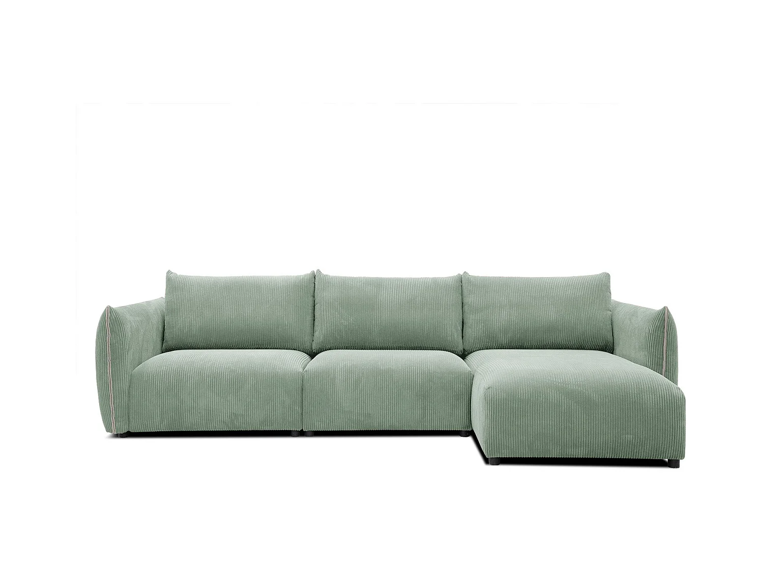 Canapé d'angle 4 places tissu vert menthe - TAUER