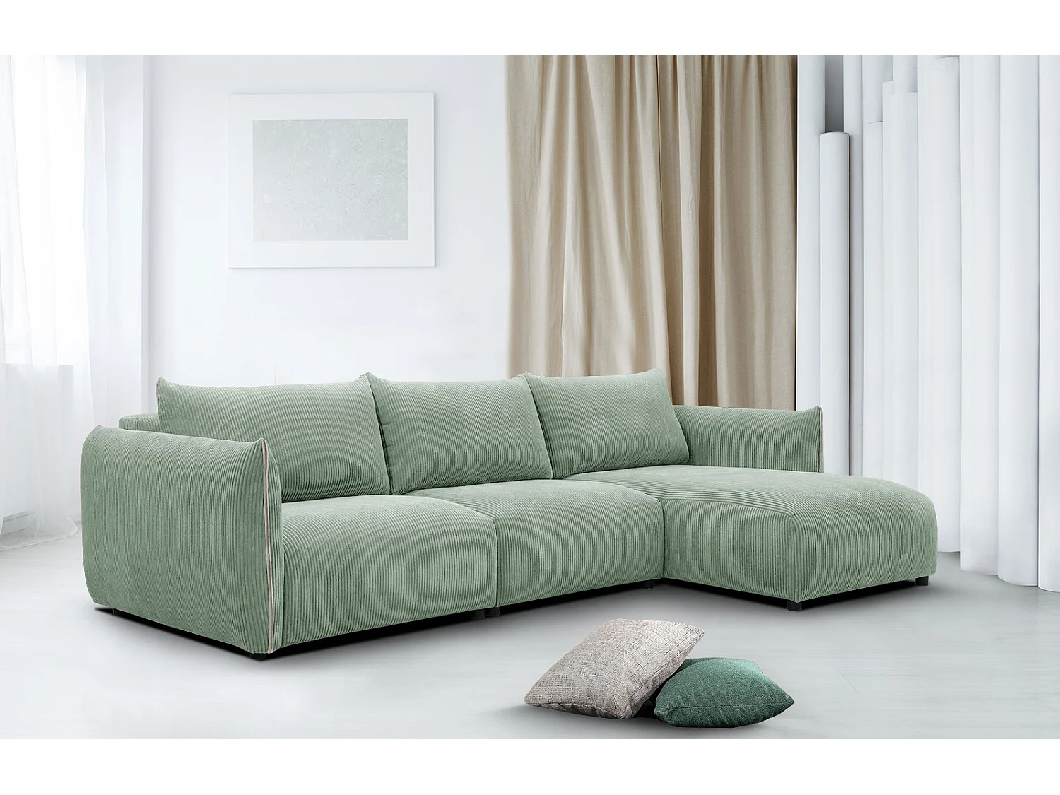 TAUER Ecksofa 5-Sitzer rechts, mint