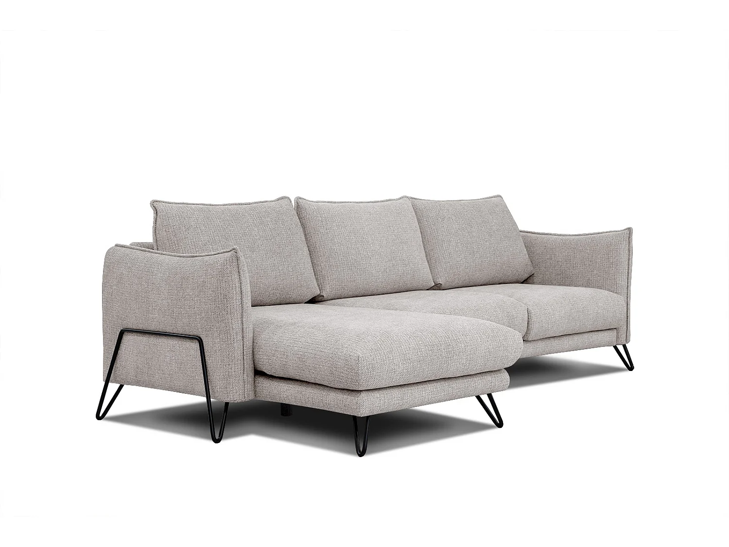 HOSTEN Ecksofa 4-Sitzer links, beige