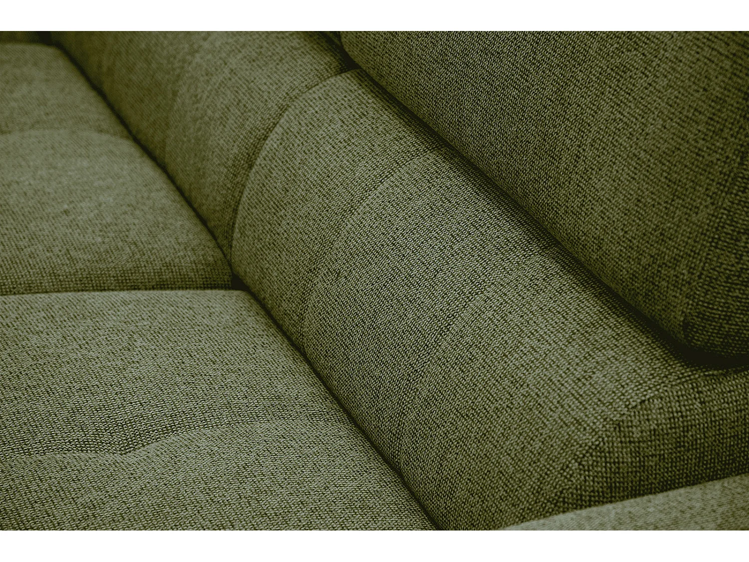 Canapé d'angle gauche 5 places tissu vert foncé - Fiero