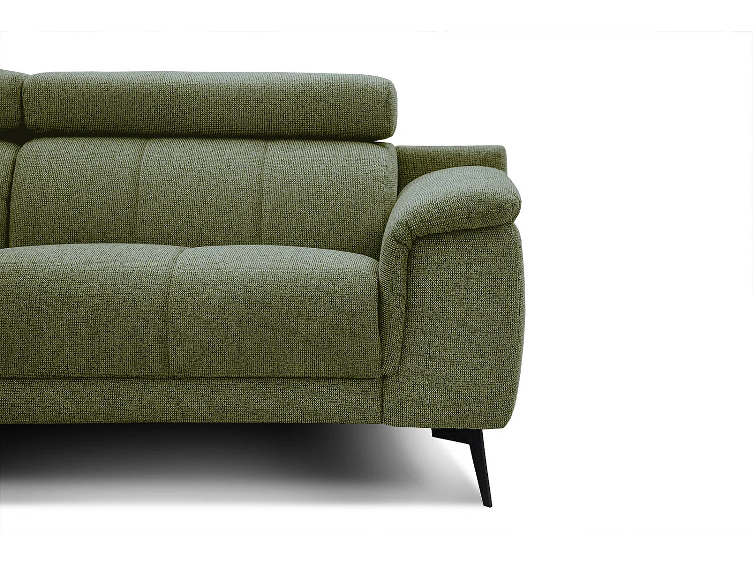 Canapé d'angle gauche 5 places tissu vert foncé - Fiero