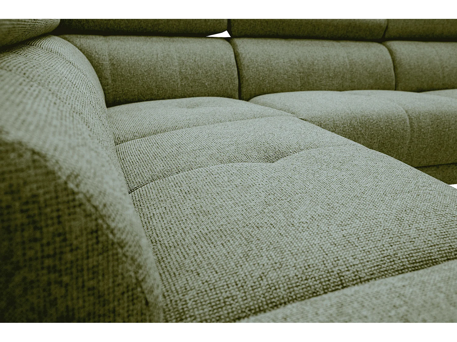 Canapé d'angle gauche 5 places tissu vert foncé - Fiero