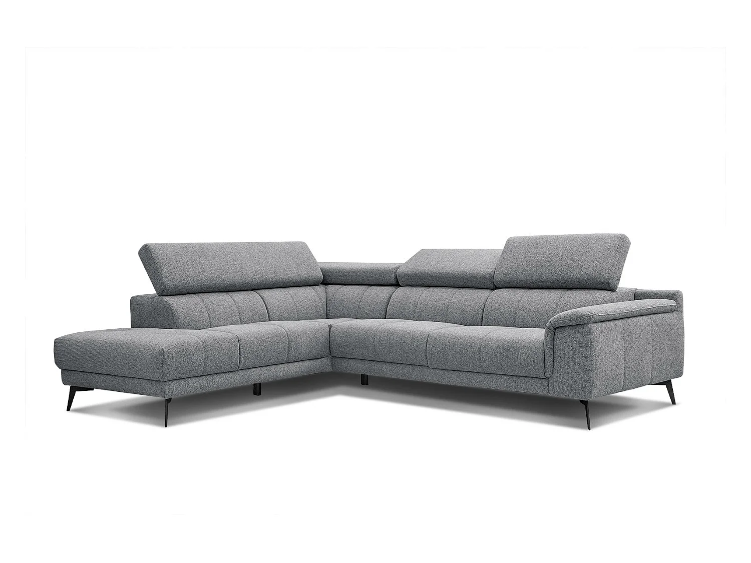 Canapé d'angle gauche 5 places tissu vert foncé - Fiero