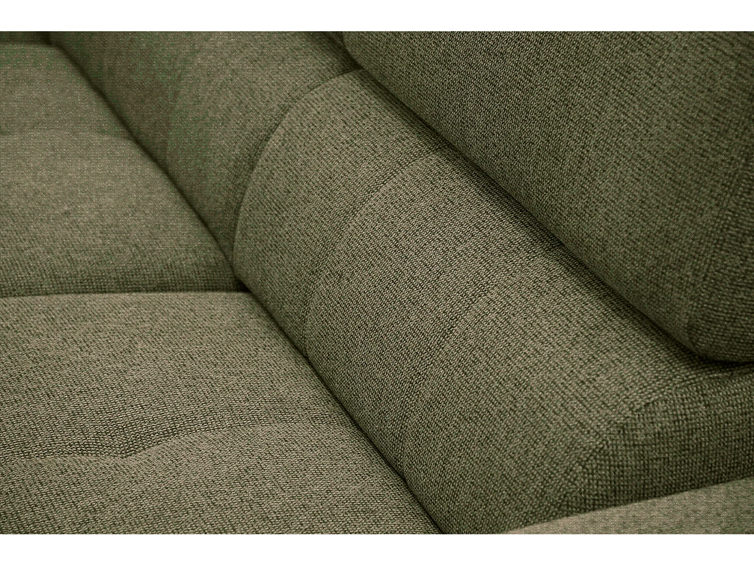 Canapé d'angle gauche 5 places tissu vert foncé - Fiero