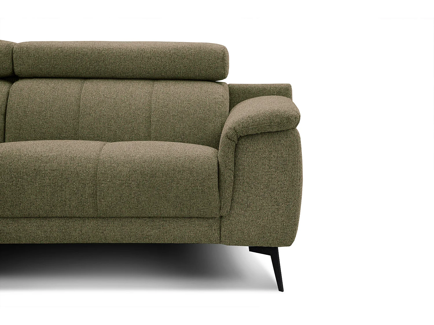 Canapé d'angle gauche 5 places tissu vert foncé - Fiero