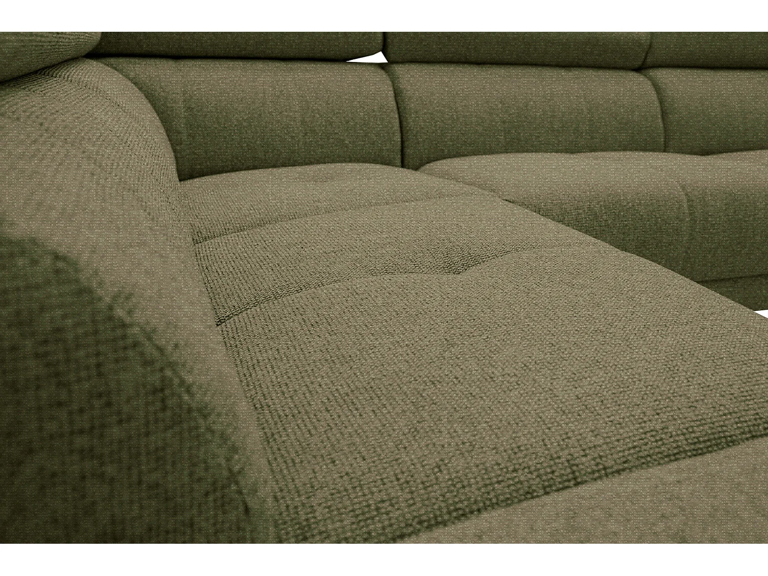 Canapé d'angle gauche 5 places tissu vert foncé - Fiero