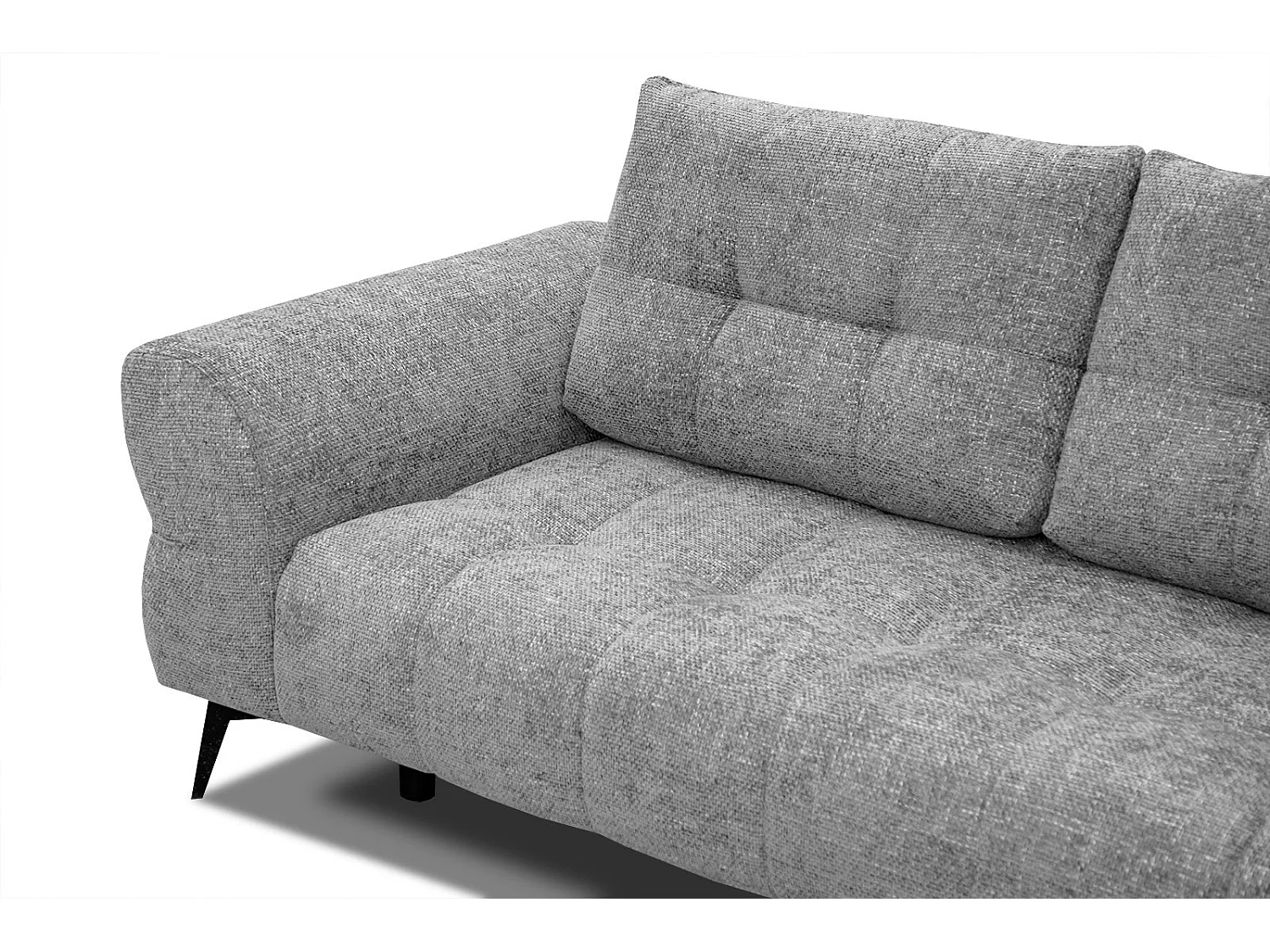 Canapé d'angle droit 5 places tissu gris