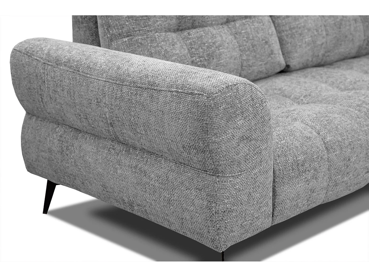 Canapé d'angle droit 5 places tissu gris