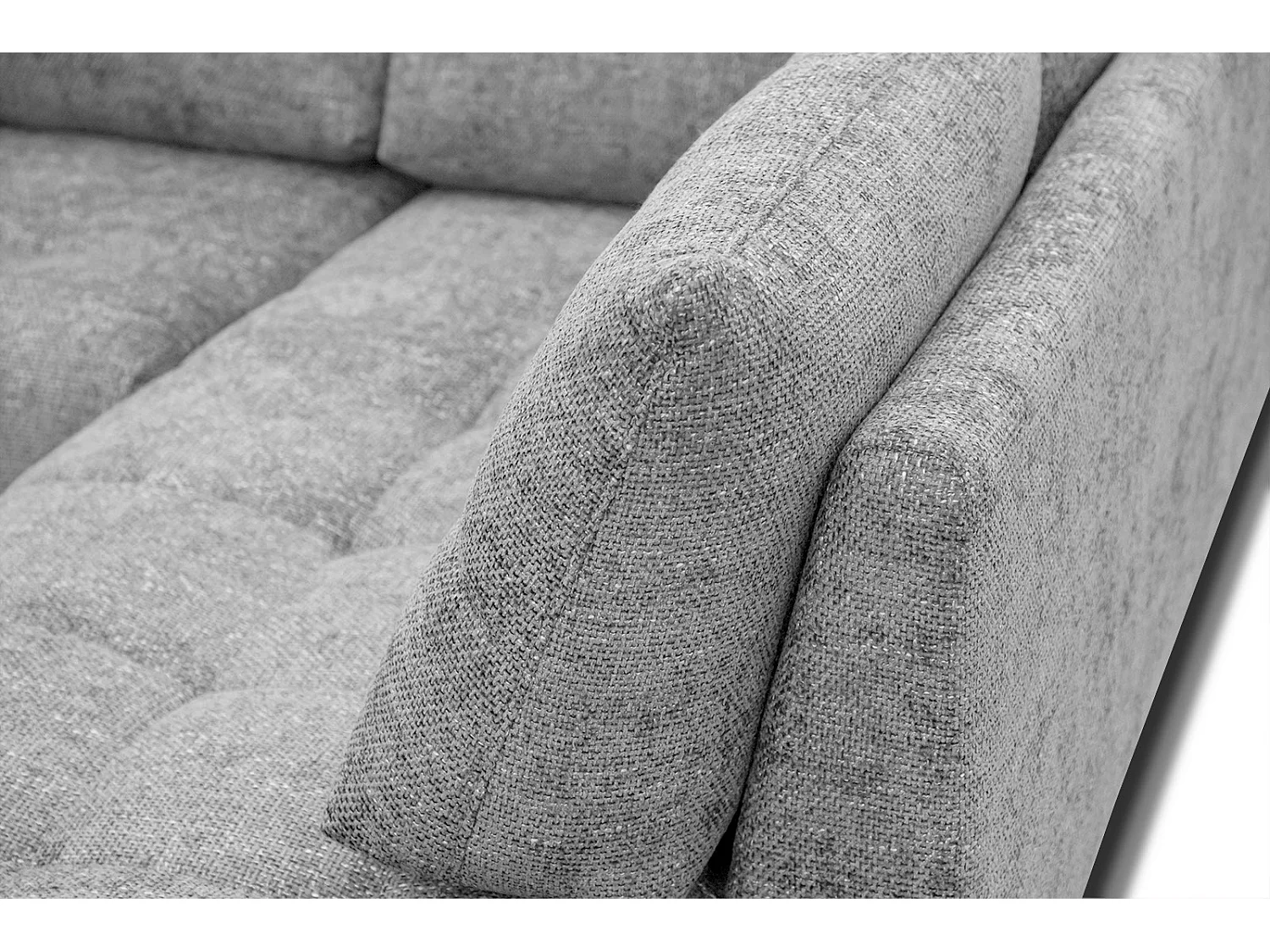 Canapé d'angle droit 5 places tissu gris