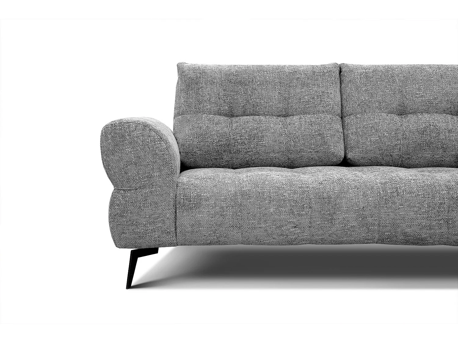 Canapé d'angle droit 5 places tissu gris