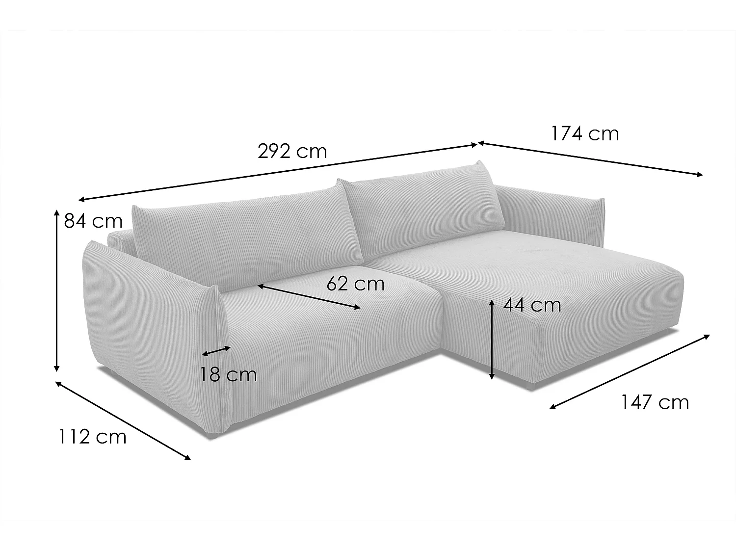 TAUER Ecksofa 5-Sitzer, altrosa