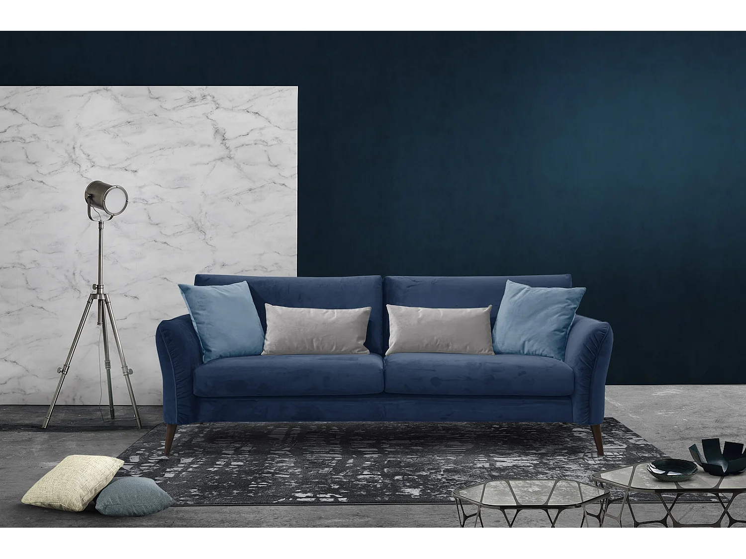 FIGARI Sofa 3-Sitzer, marineblau