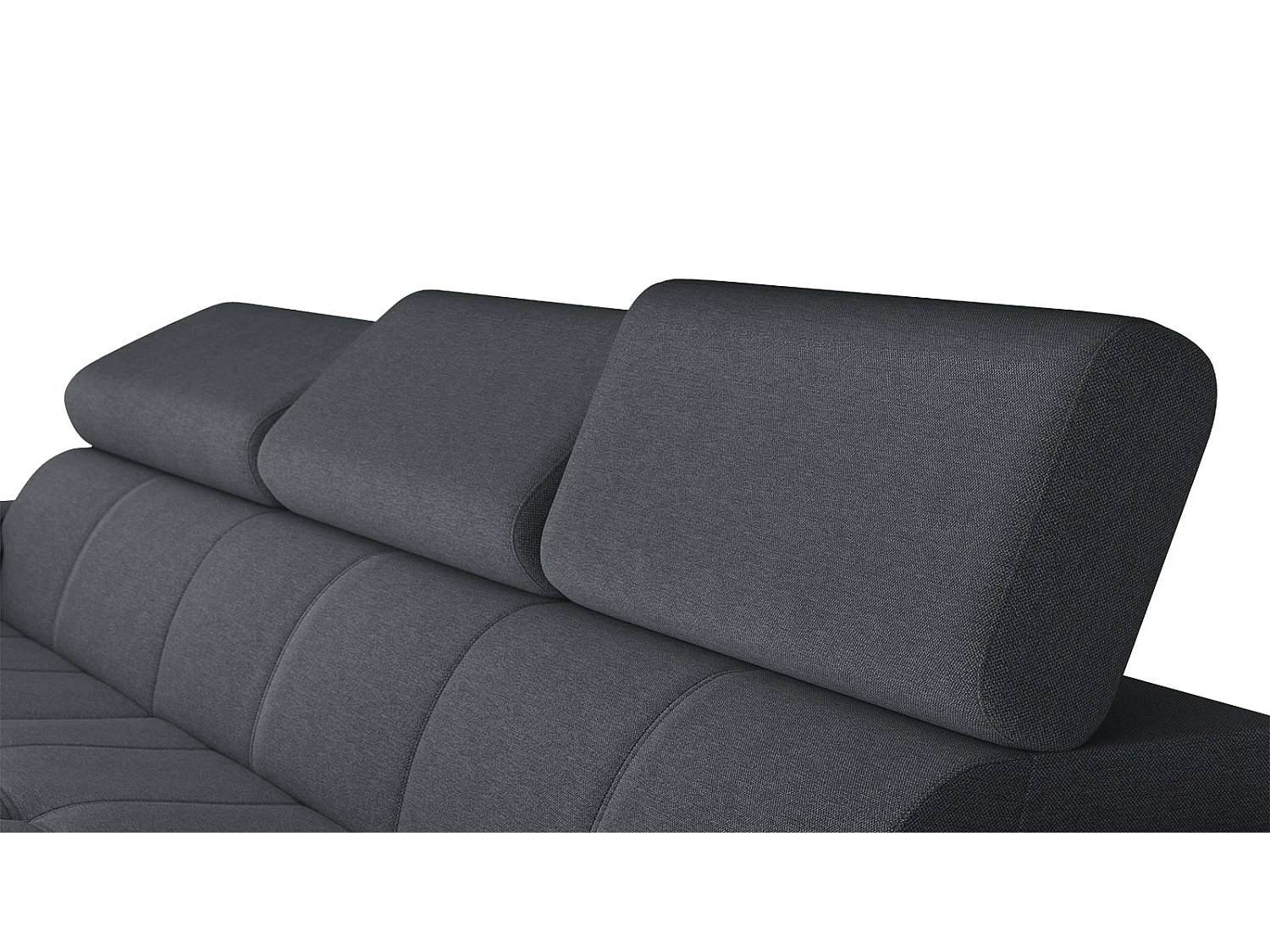 TAUNUS Ecksofa 4-Sitzer links mit verstellbare Kopfstützen, graphit