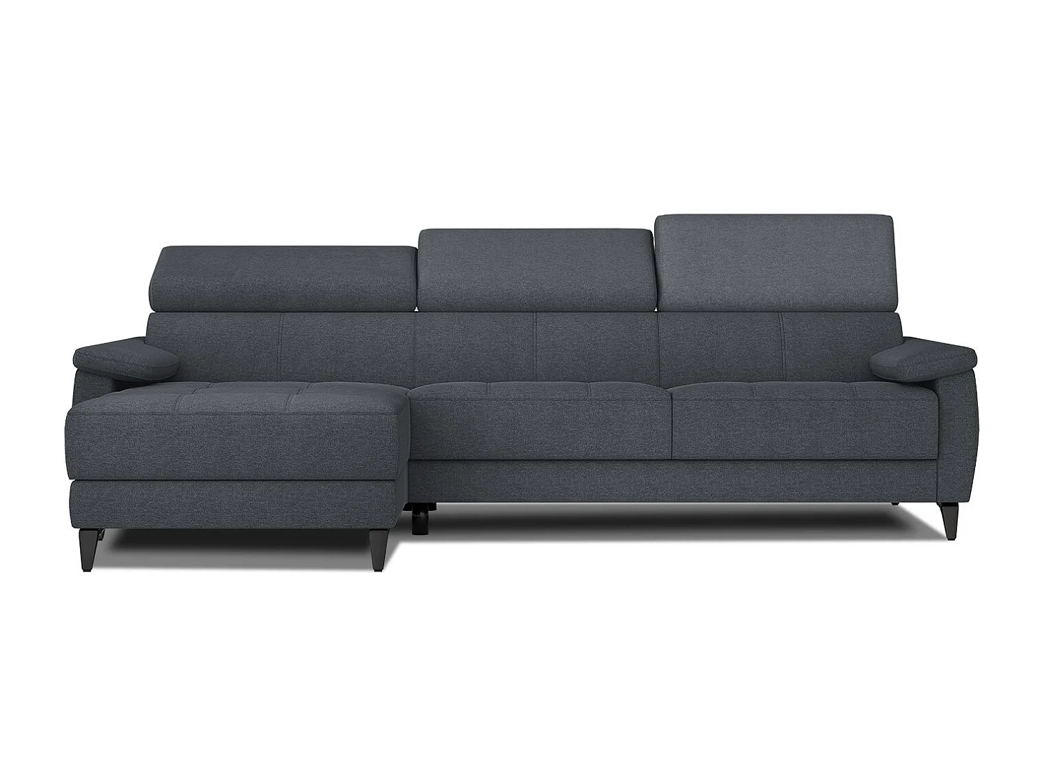 TAUNUS Ecksofa 4-Sitzer links mit verstellbare Kopfstützen, graphit