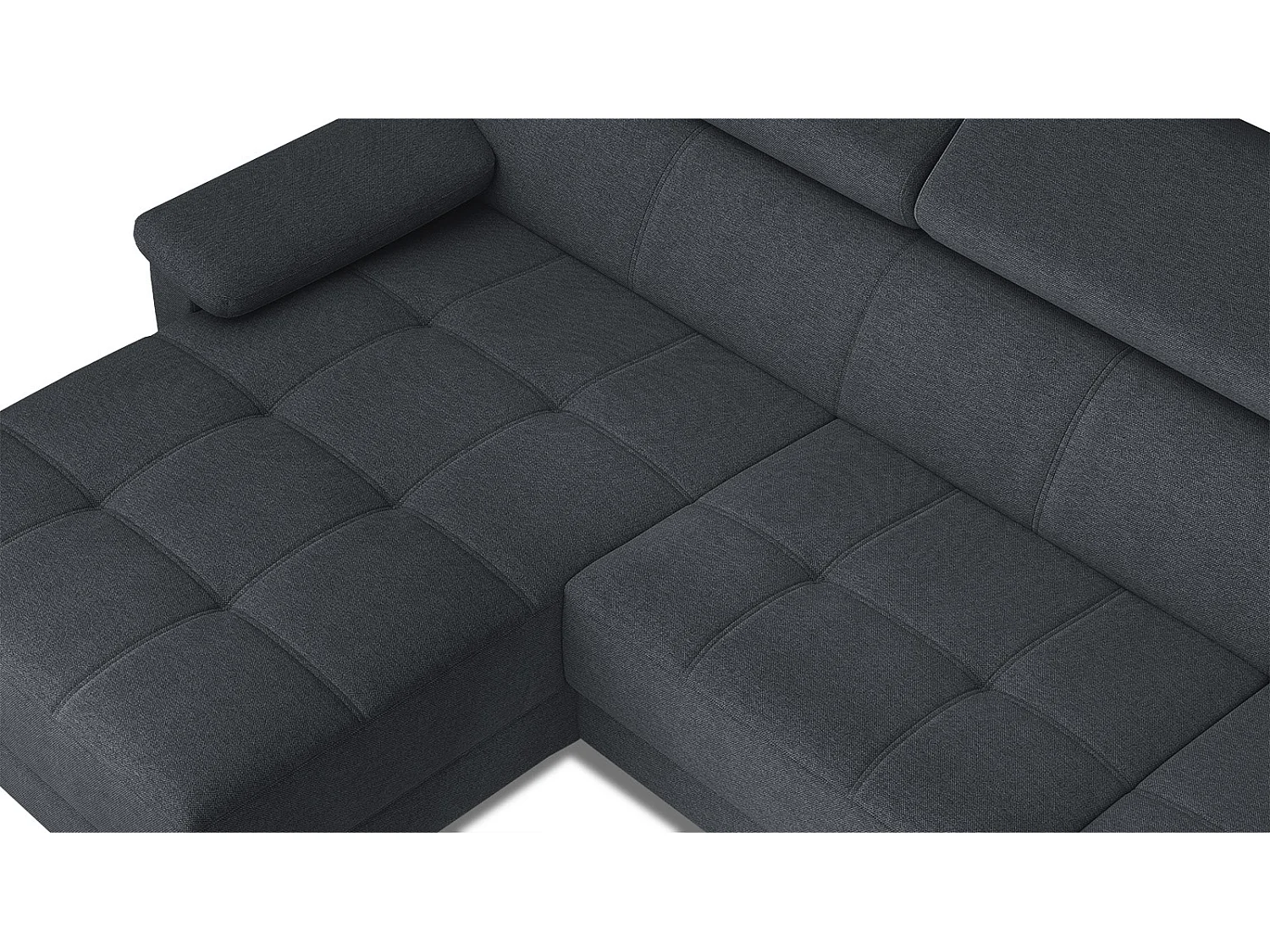 TAUNUS Ecksofa 4-Sitzer links mit verstellbare Kopfstützen, graphit