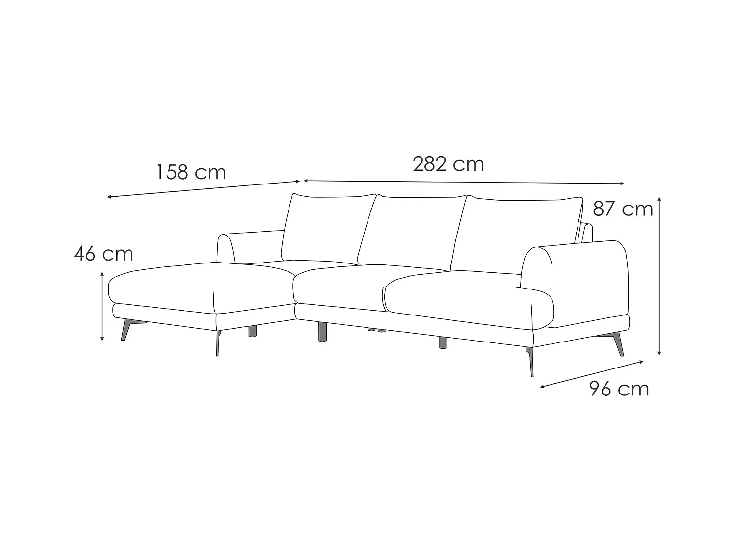 ADRIA Ecksofa 4-Sitzer links, taupe