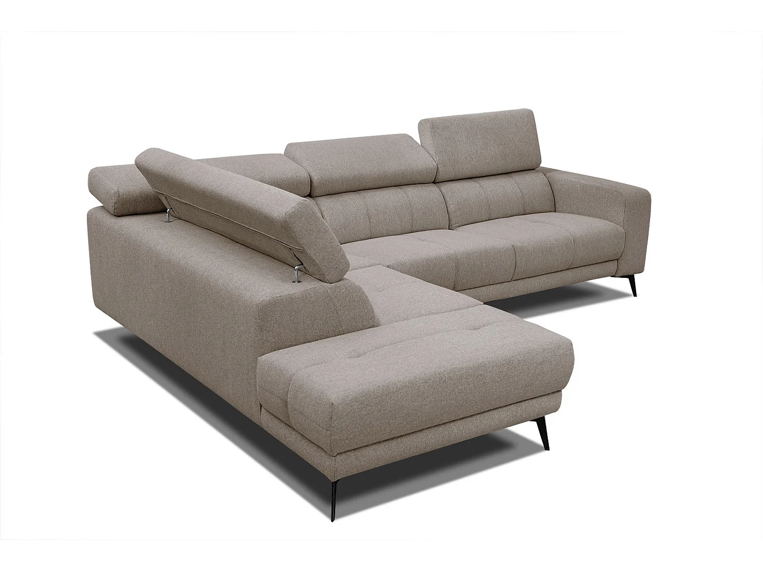 MORELLO Ecksofa 5-Sitzer links mit verstellbare Kopfstützen, taupe