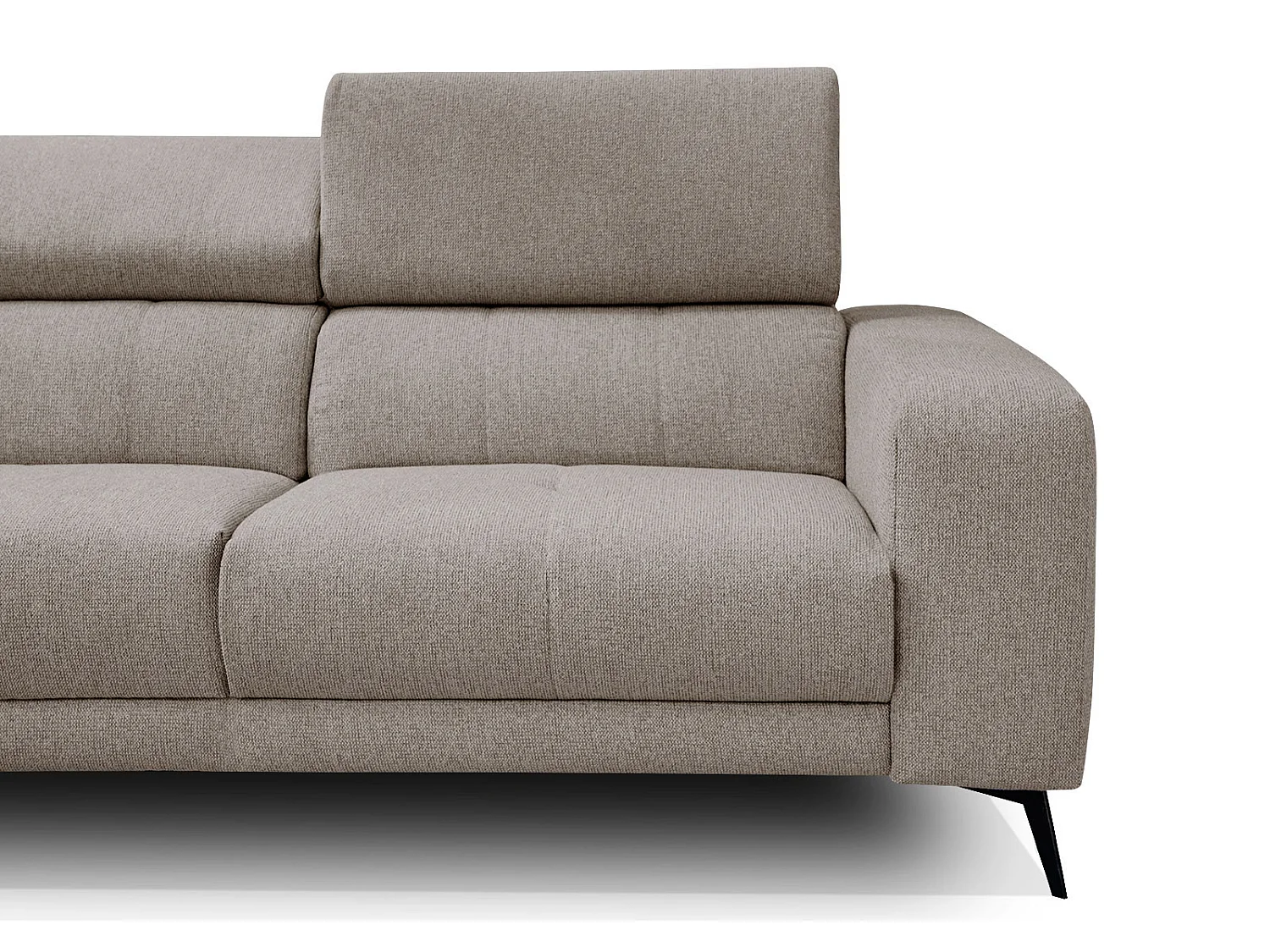 MORELLO Ecksofa 5-Sitzer links mit verstellbare Kopfstützen, taupe