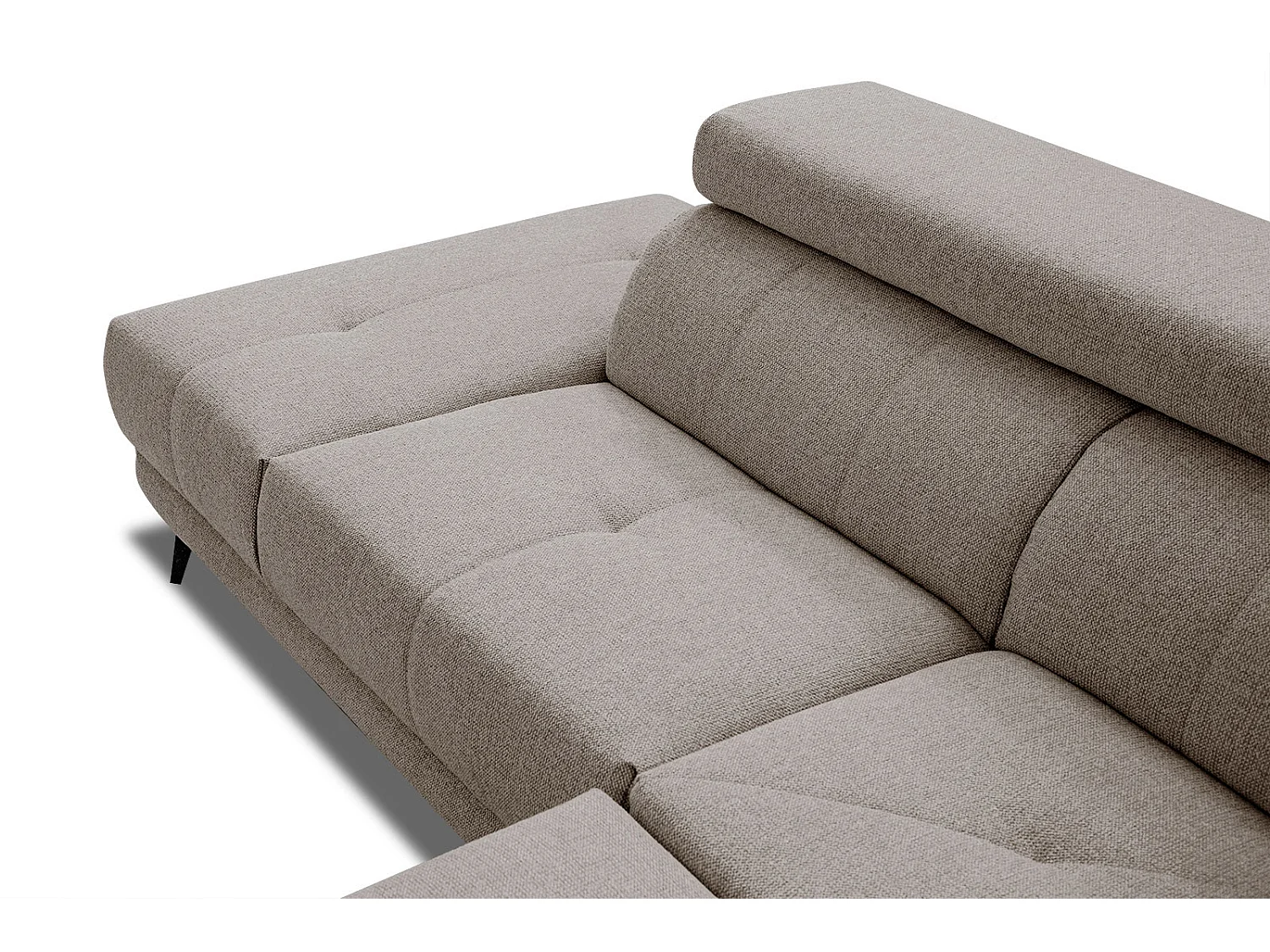 MORELLO Ecksofa 5-Sitzer links mit verstellbare Kopfstützen, taupe