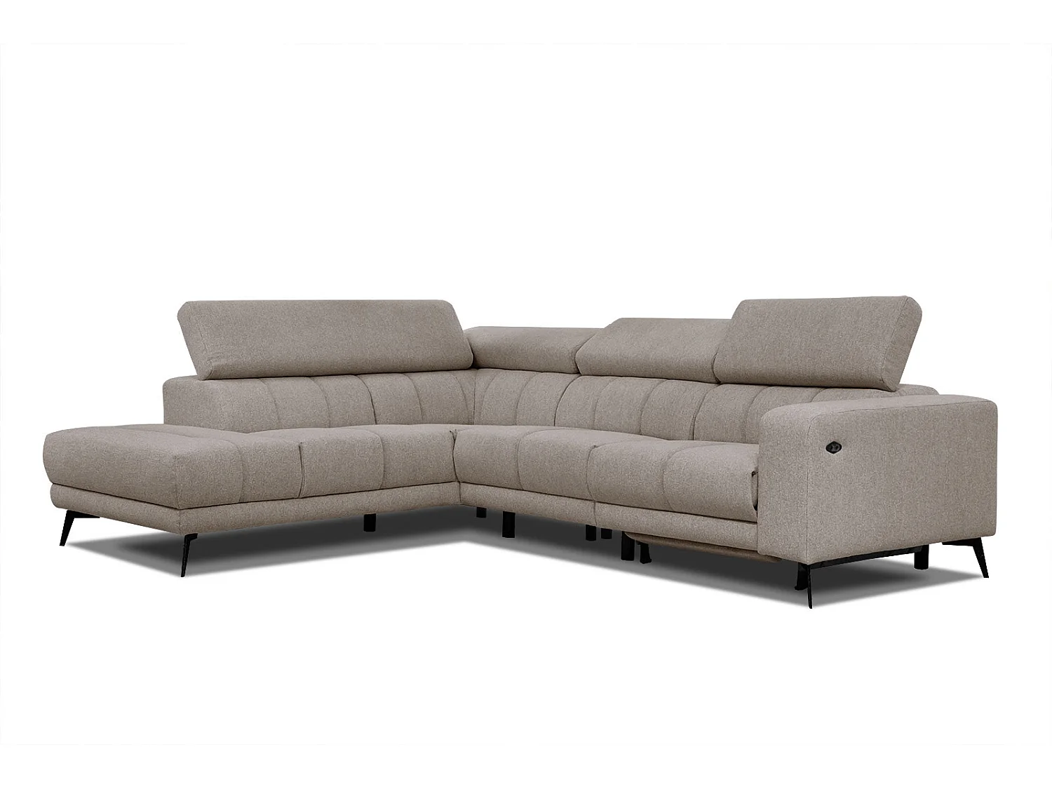 MORELLO Ecksofa 5-Sitzer links mit verstellbare Kopfstützen, taupe