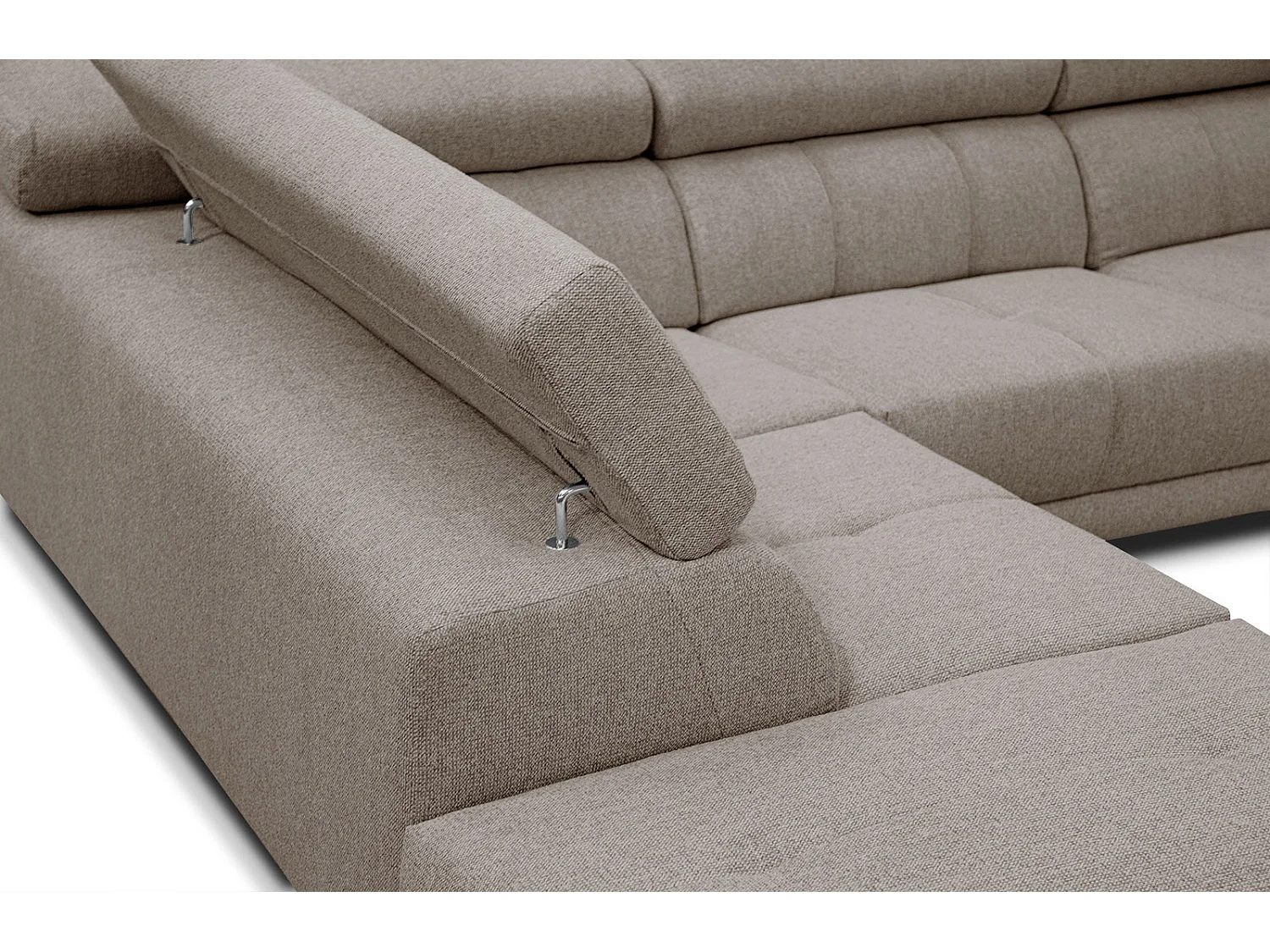 MORELLO Ecksofa 5-Sitzer links mit verstellbare Kopfstützen, taupe